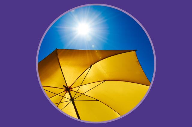 banner with image of umbrella under sun