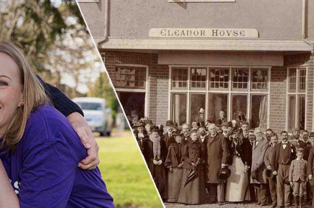 Our care worker with a resident and one of our care home in the past