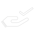 Outline of a hand receiving support. 